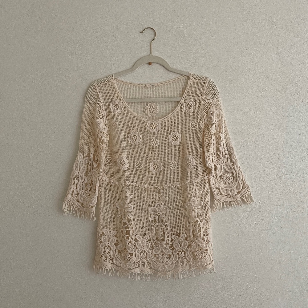 Lovely 153 Crochet Top Scoop Coverup